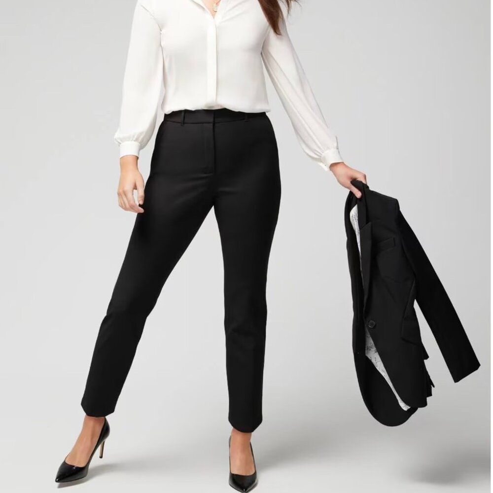 White House Black Market Elle Slim Ankle Comfort Stretch Pants Black Size 14